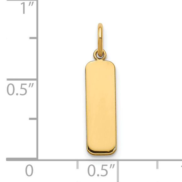 Sterling Silver/Gold-plated Small Vertical Blank Bar Charm - Picture 3 of 4
